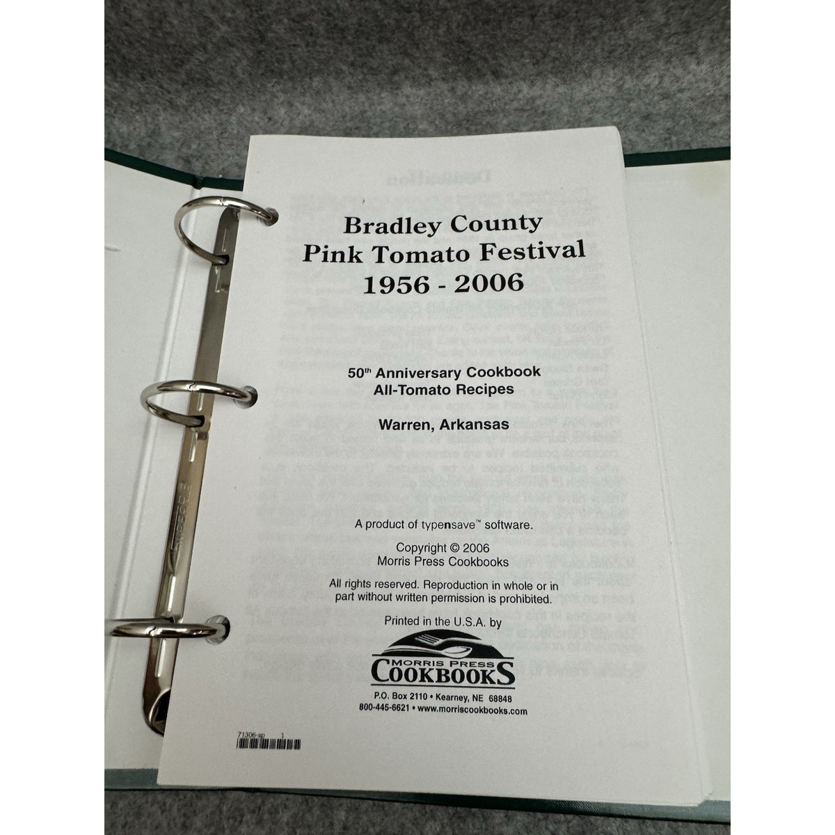 Bradley County Pink Tomato Festival 50th Anniversary Cookbook 1956-2006 HC