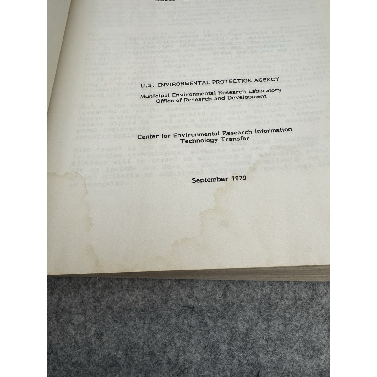 EPA Process Design Manual Sludge Treatment and Disposal 1979 PB Sept 1979