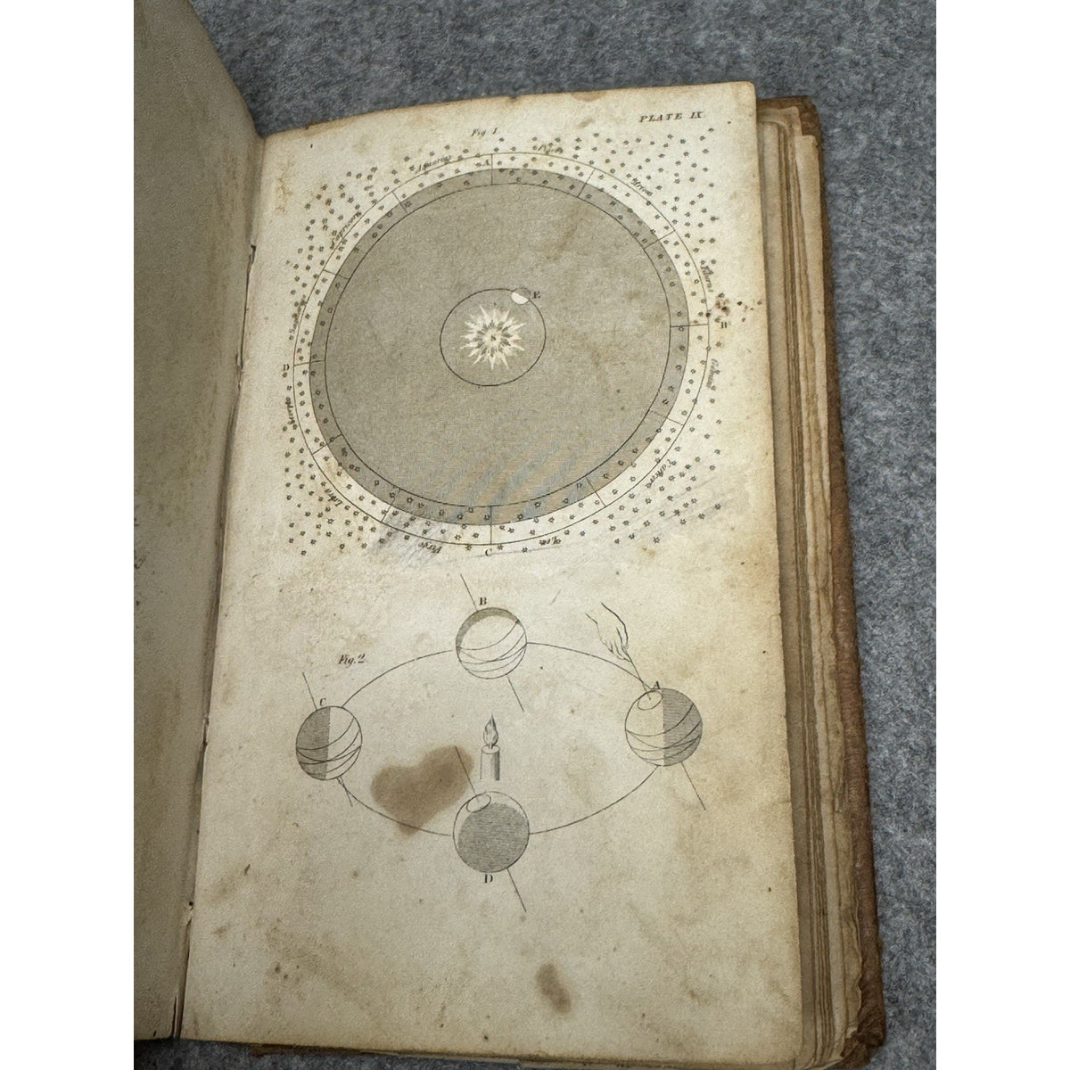 1849 Conversations on Natural Philosophy Marcet Blake Astronomy Plates Leather
