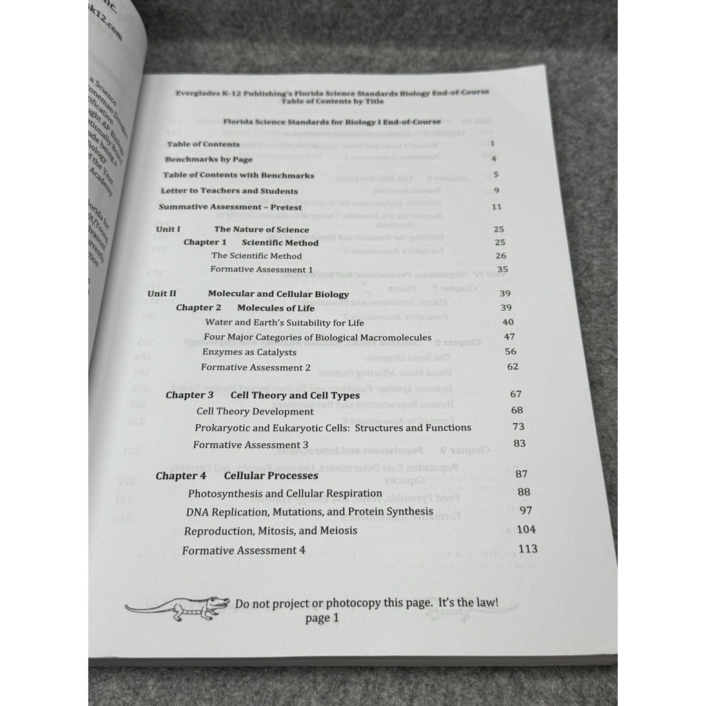 Florida Biology End of Course Curriculum Combs Frank Everglades K-12