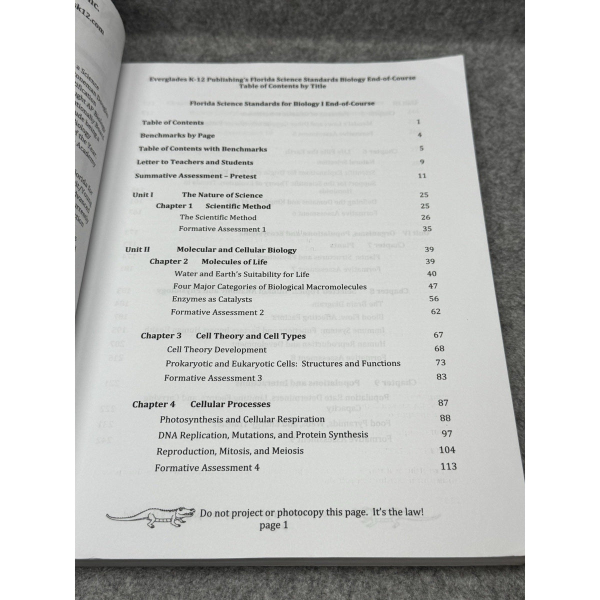 Florida Biology End of Course Curriculum Combs Frank Everglades K-12