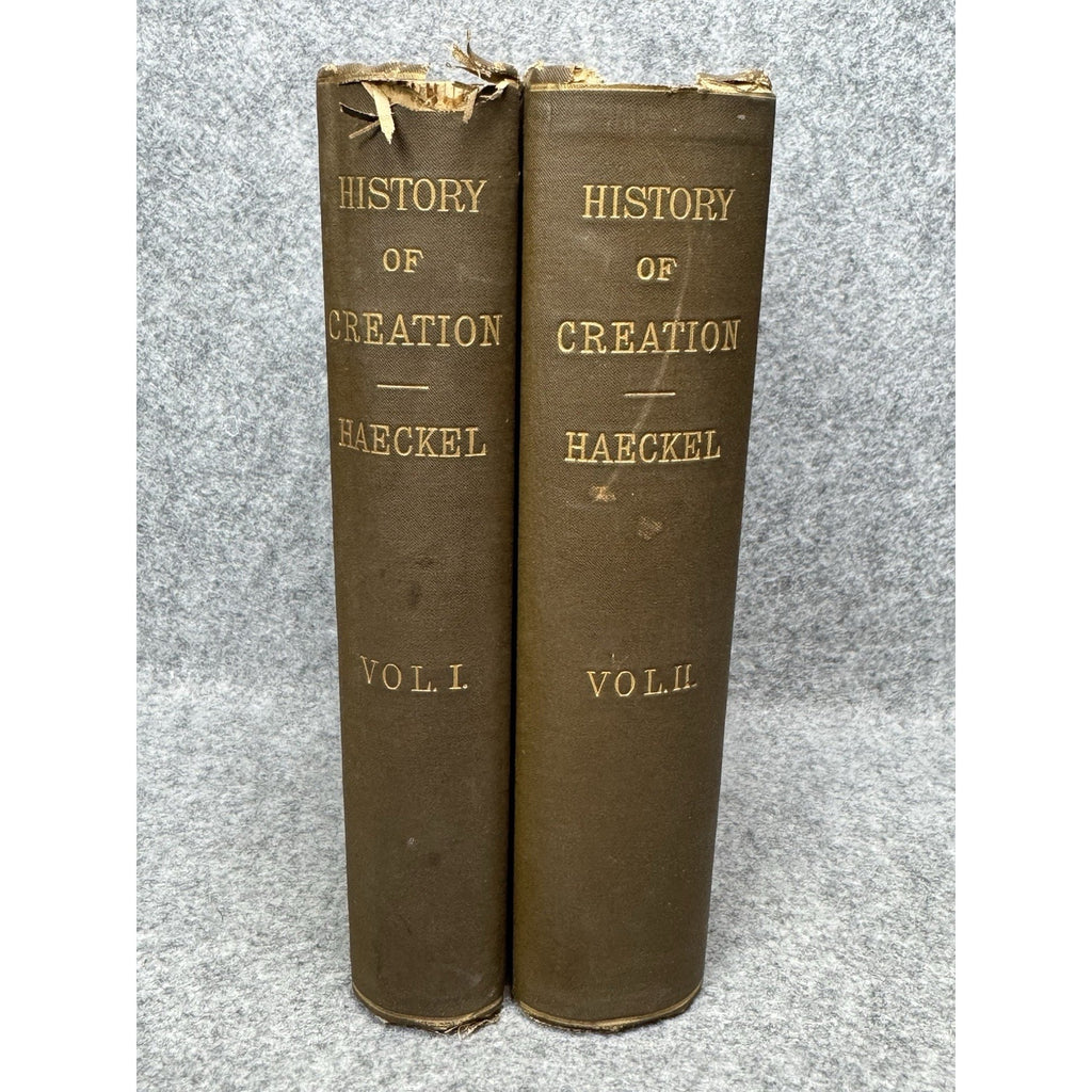 1901 History of Creation Ernst Haeckel 2 Vol Set Evolution Darwin Color Map HC