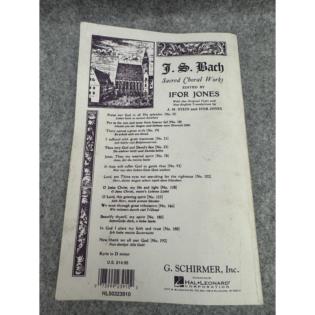 J.S. Bach Sacred Choral Works Mass in B Minor Vocal Score Schirmer