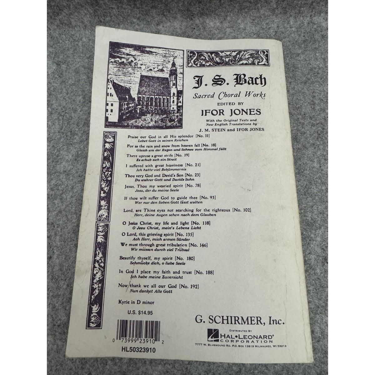 J.S. Bach Sacred Choral Works Mass in B Minor Vocal Score Schirmer