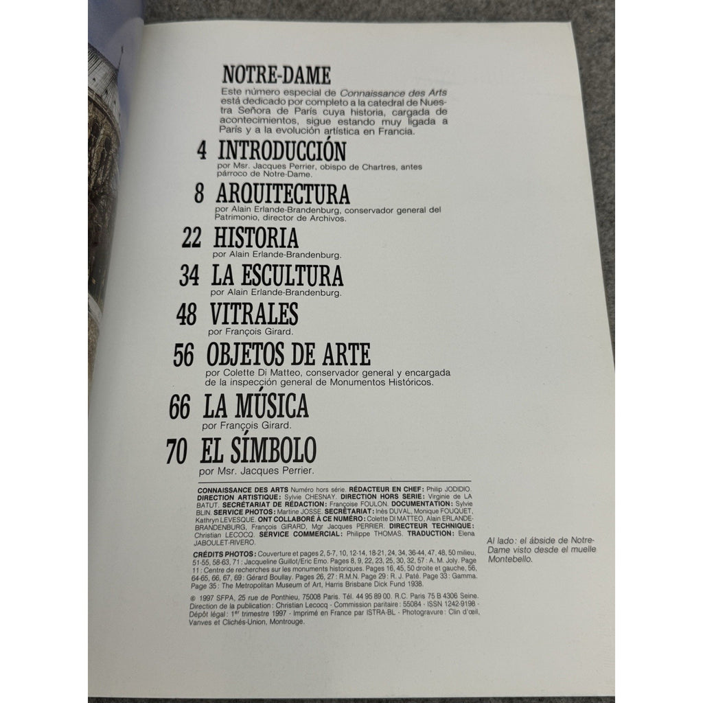 Notre-Dame Edición Española Connaissance des Arts 1997 Spanish Magazine