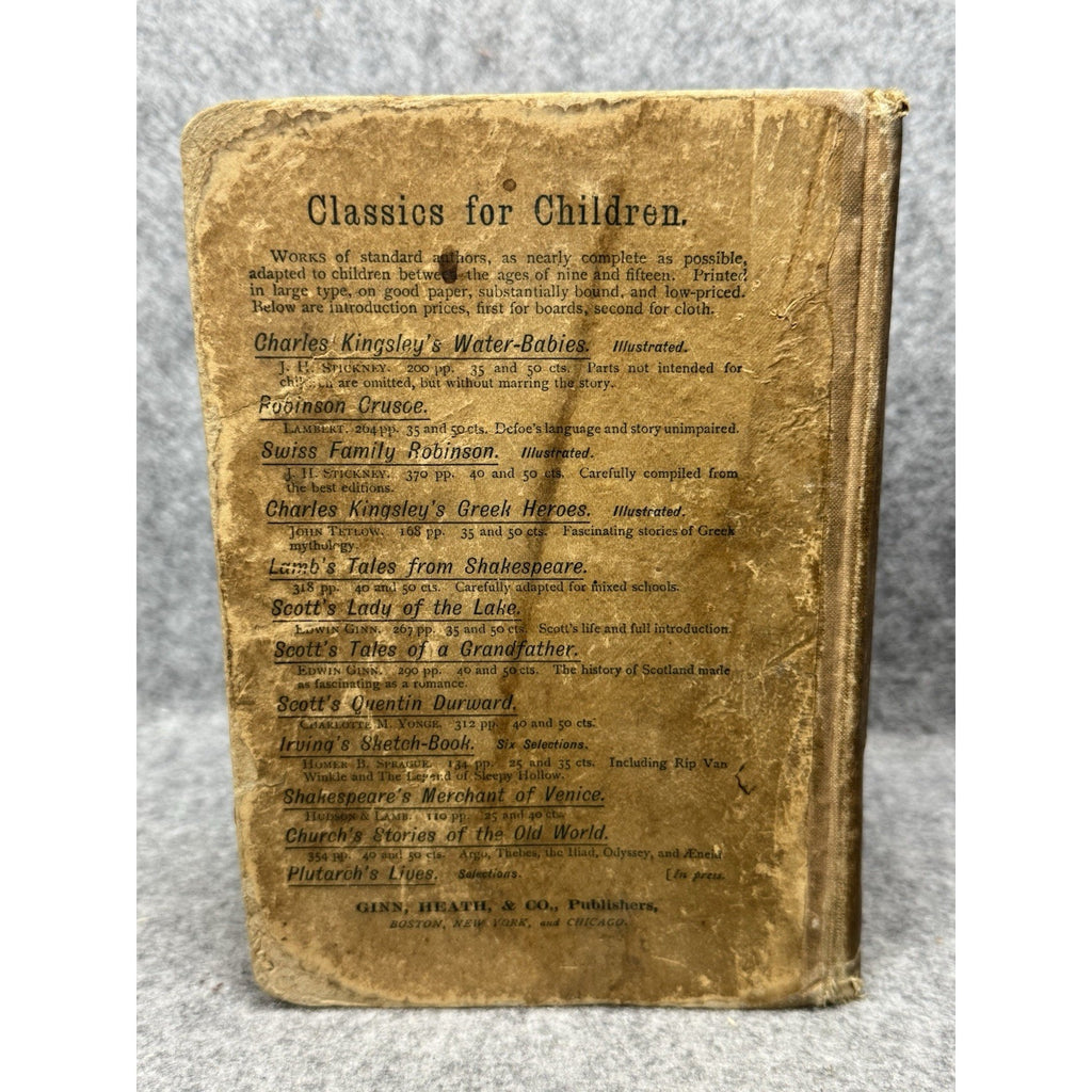 1889 Robinson Crusoe Daniel Defoe W H Lambert Classics for Children Antique