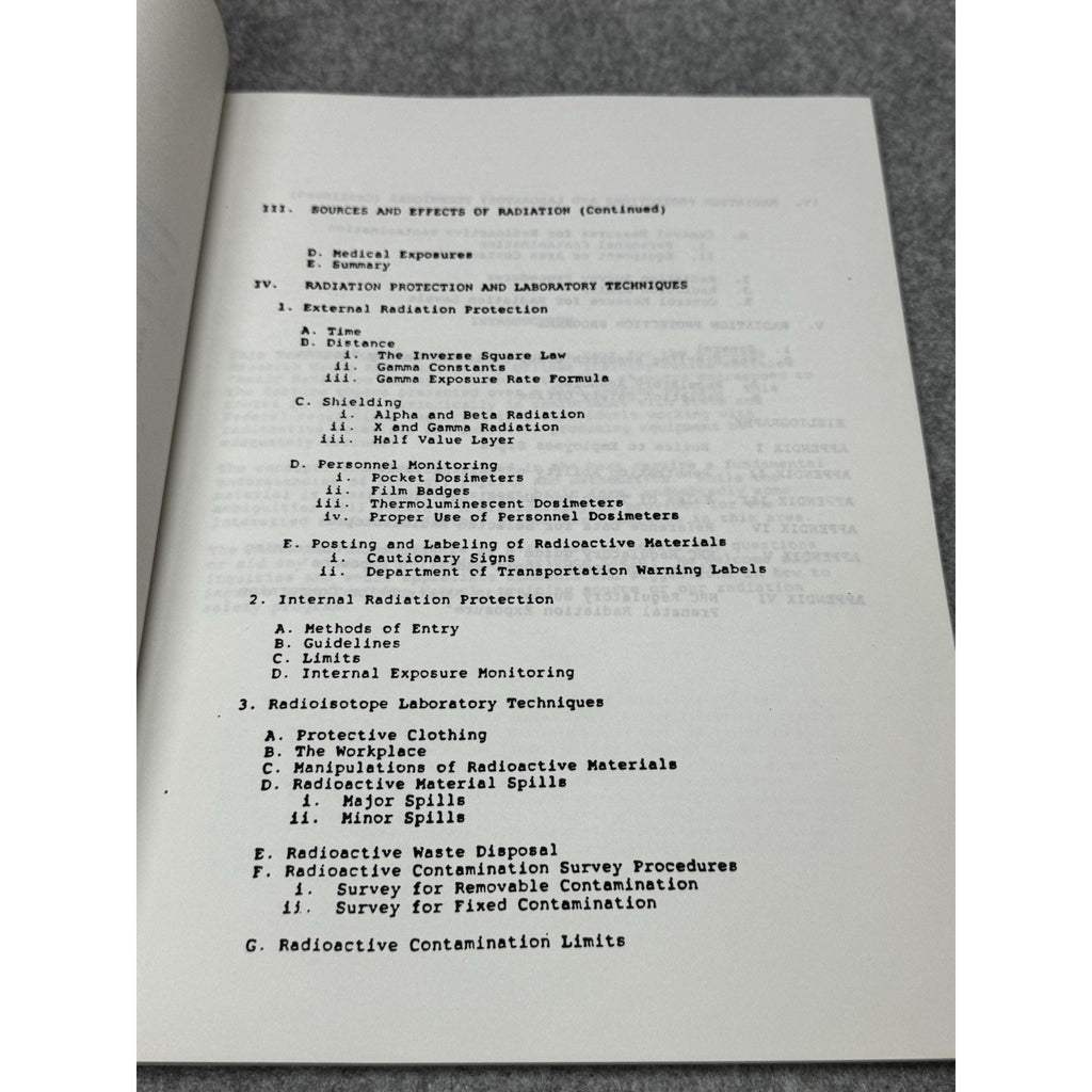 Vintage c1992 Radiation Safety Training Manual Nuclear Lab Health Physics
