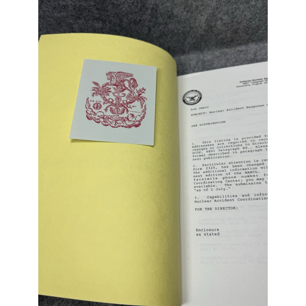 Rare 1989 Defense Nuclear Agency NARCL Nuclear Accident Response Directory
