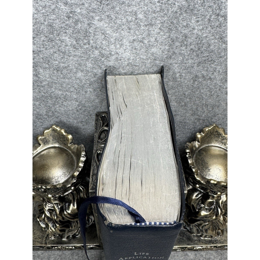 NIV Life Application Study Bible Navy Bonded Leather Silver Edges Zondervan