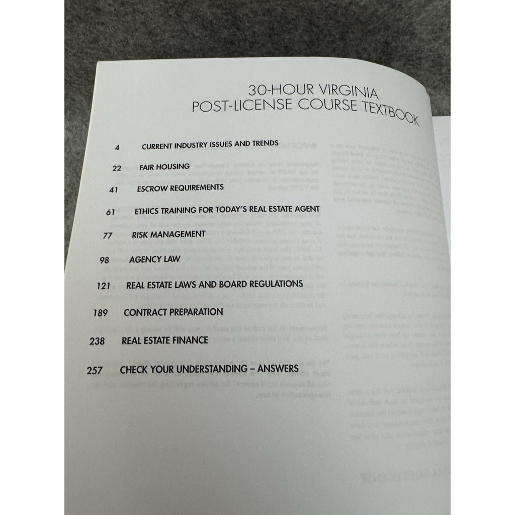 2019 Virginia 30-Hour Post-License Course Textbook Study Edition RE Express