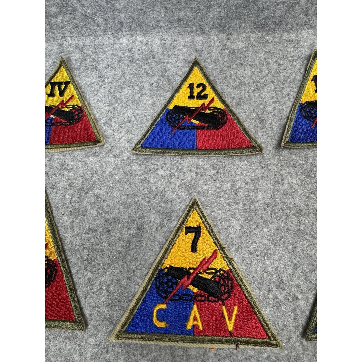 Vintage US Army Armored Patch Lot of 8 Military Insignia IV 7 CAV 9 10 11 12 13￼