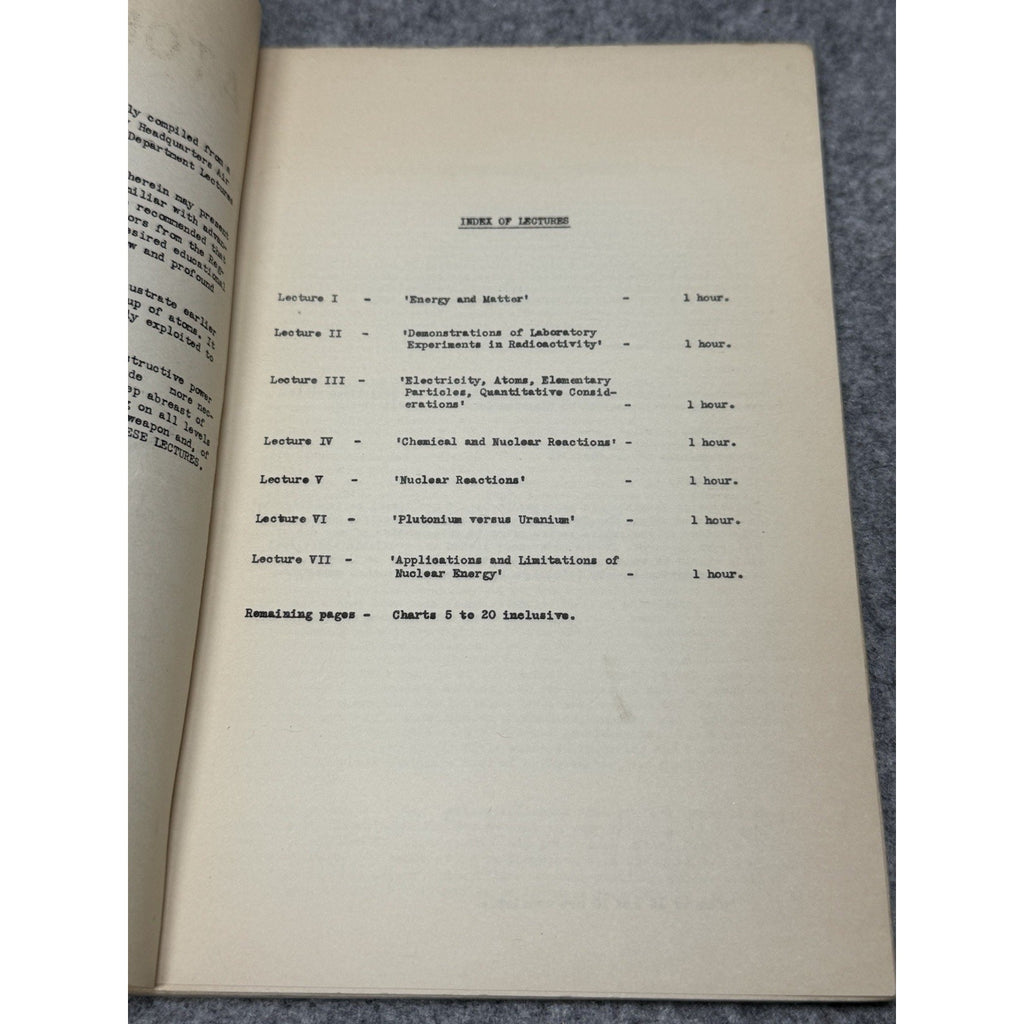 Atomic Energy Ground School Course Supplement No. 4 Second Air Force 1948
