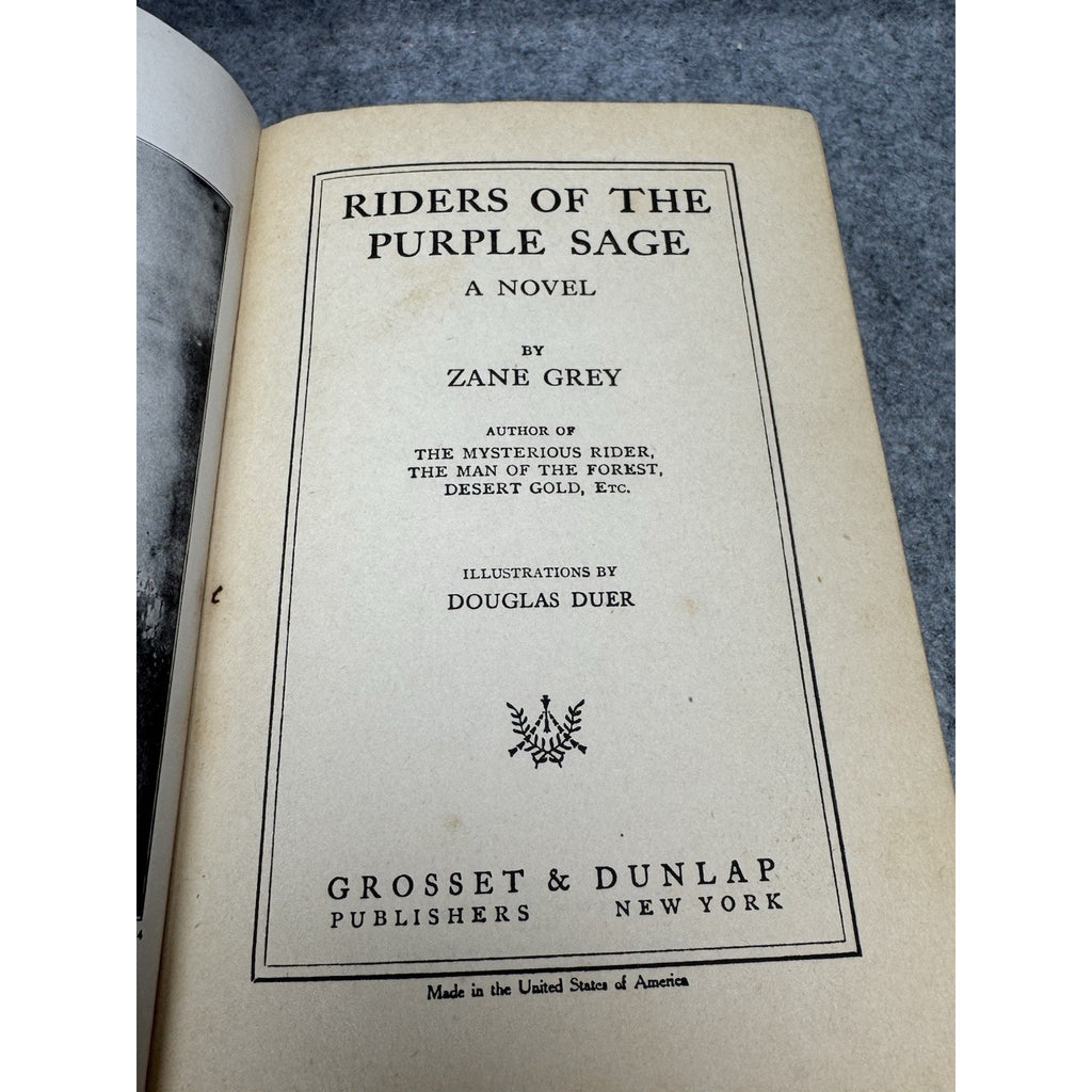 Riders of the Purple Sage Zane Grey 1912 Copyright G&D Illustrated Western