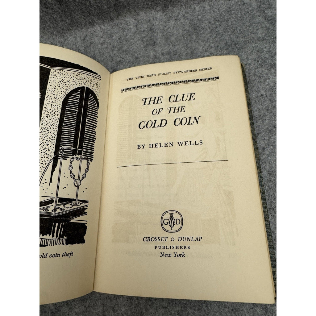 The Clue of the Gold Coin Helen Wells 1958 Vicki Barr Hardcover