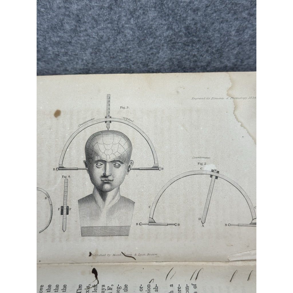 1834 Elements of Phrenology George Combe 2nd American Ed Pseudoscience