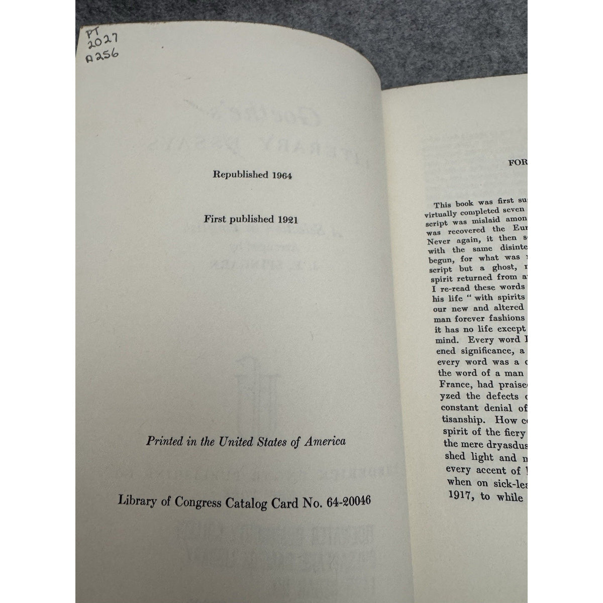 1964 Goethe’s Literary Essays HC DJ J E Spingarn Frederick Ungar