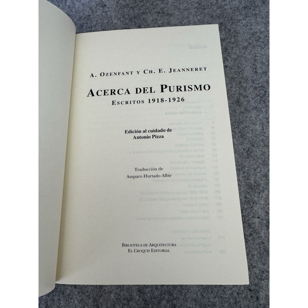 Acerca del Purismo Escritos 1918-1926 Ozenfant Le Corbusier 2004 PB