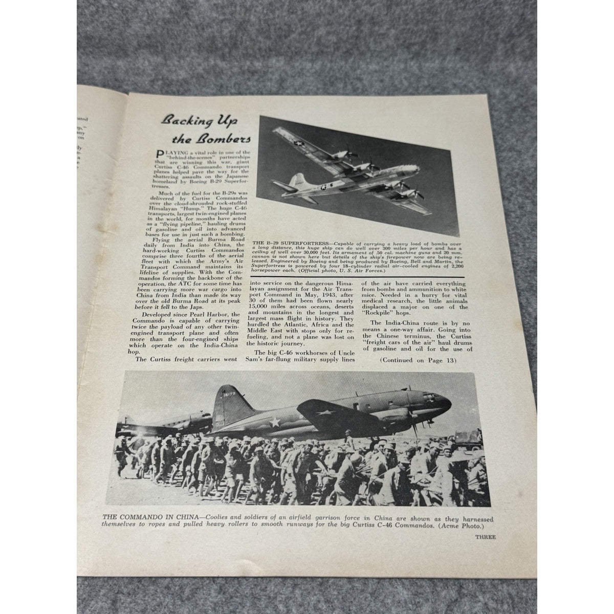 1944 Globe Beam September WWII WASP Women Pilots C-46 P-40 Globettes Softball