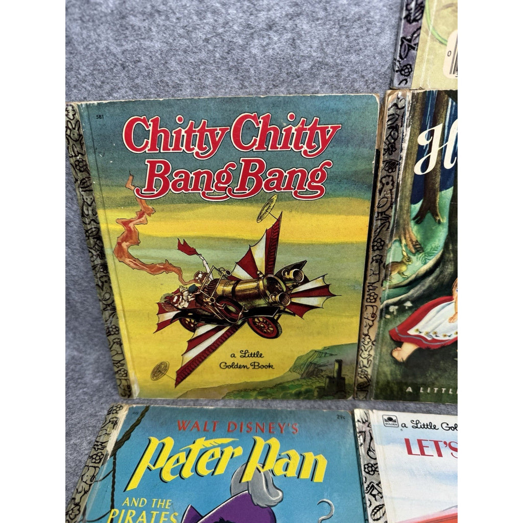 Vintage Little Golden Books Lot of 7 Peter Pan Chitty Chitty Bang Bang Hansel