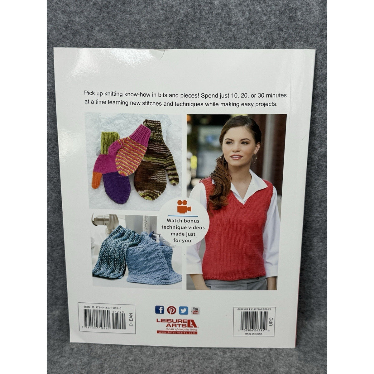 10-20-30 Minutes to Learn to Knit 2014 Leisure Arts Updated Edition Patterns