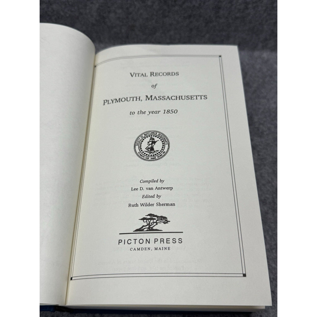 1993 First Printing Vital Records Plymouth Massachusetts to 1850 Genealogy