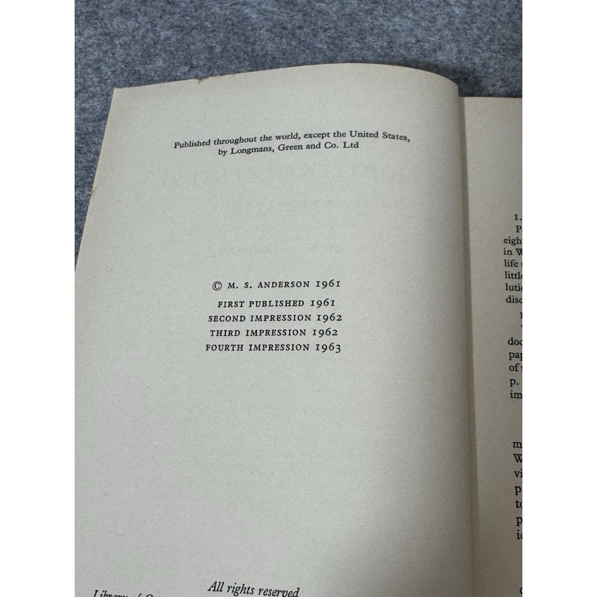 Europe in the Eighteenth Century 1713-1783 M.S. Anderson HC 1963 History