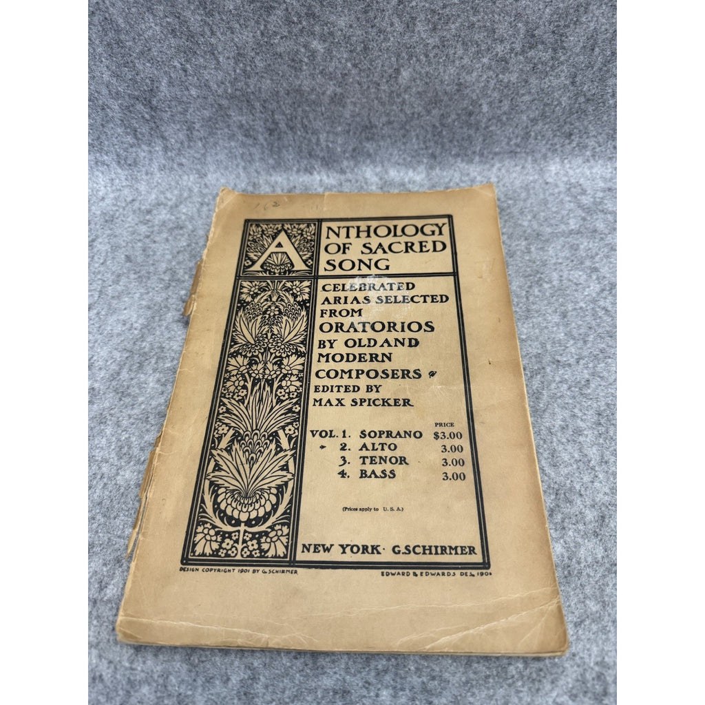 Anthology of Sacred Song Alto G Schirmer Antique Sheet Music 1901