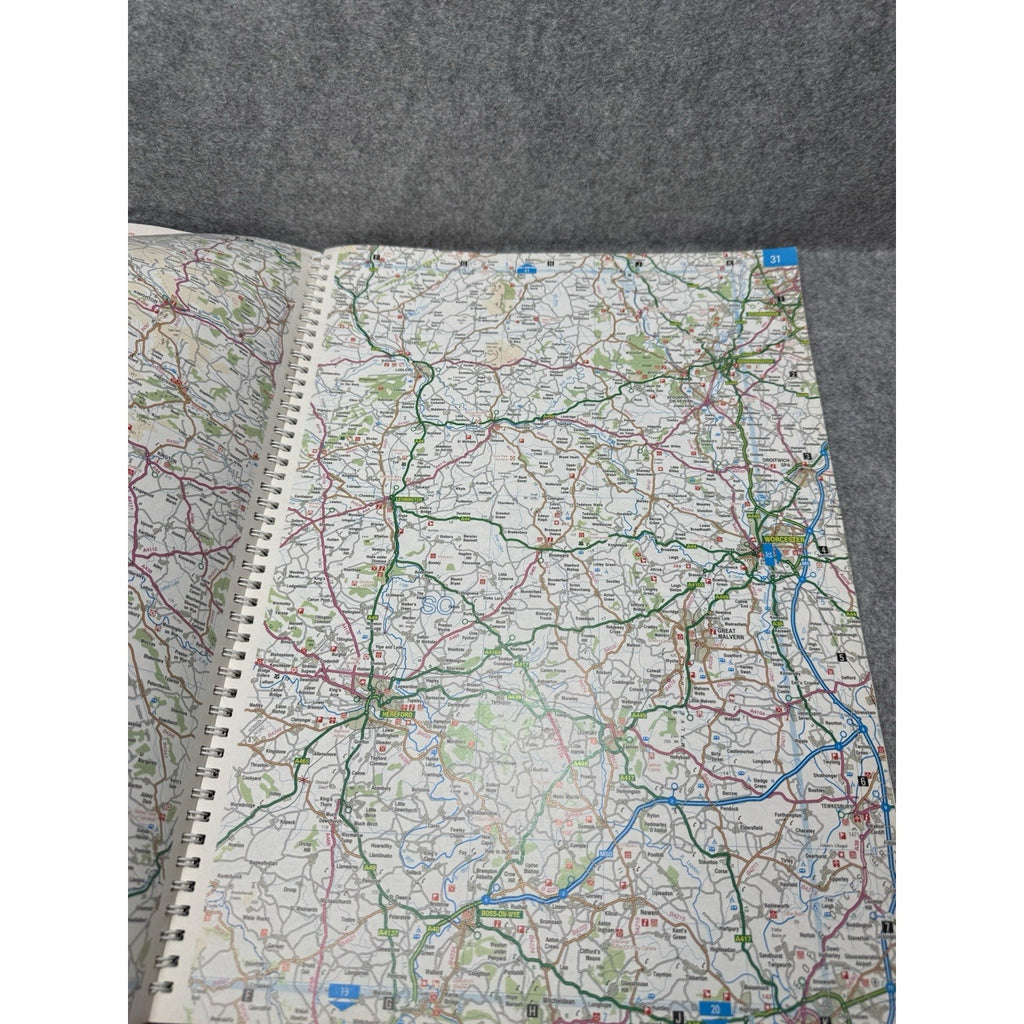 1999 Ordnance Survey Motoring Atlas Britain Spiral Road Maps Vintage