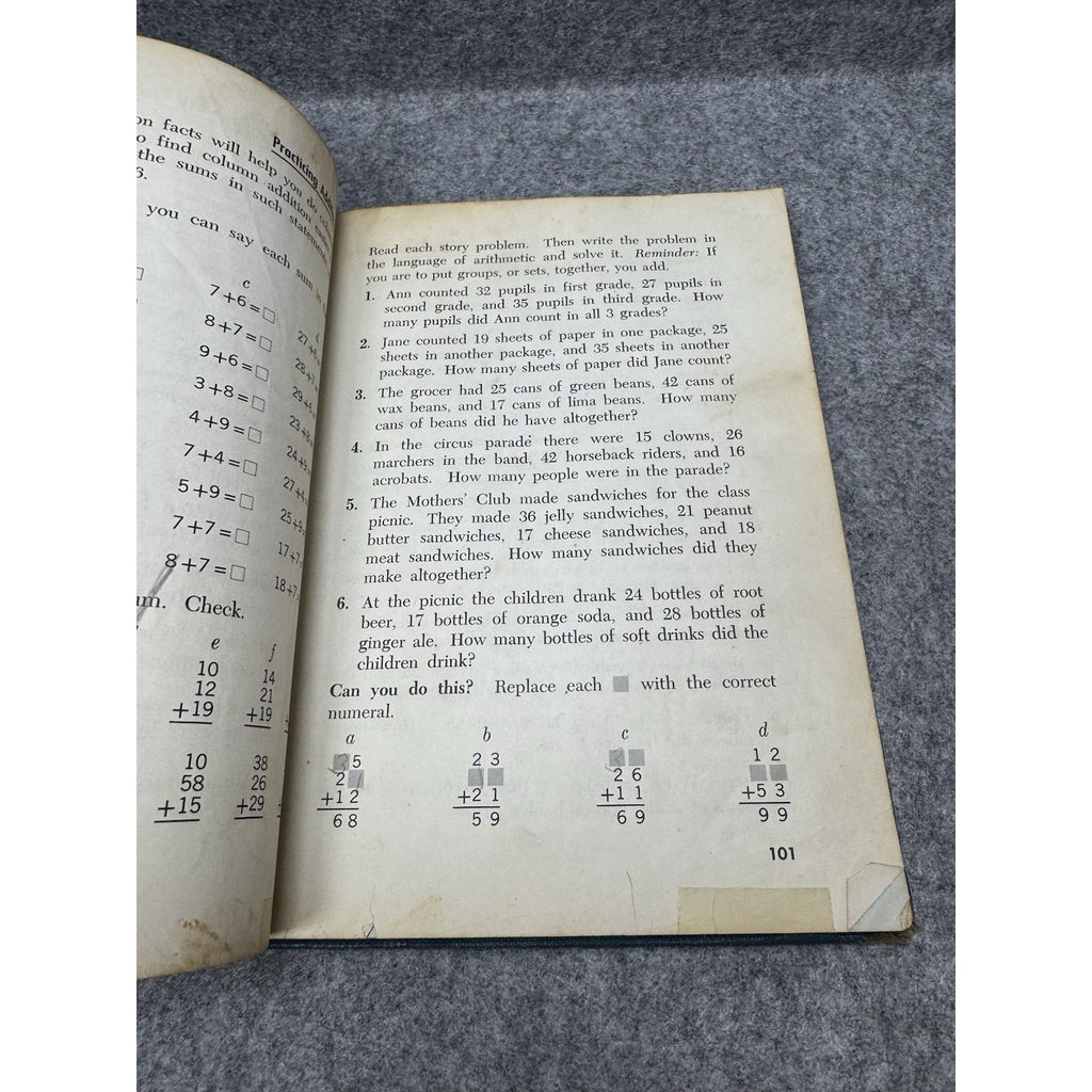 1963 Arithmetic 3 Laidlaw Brothers Hardcover Vintage Math Textbook
