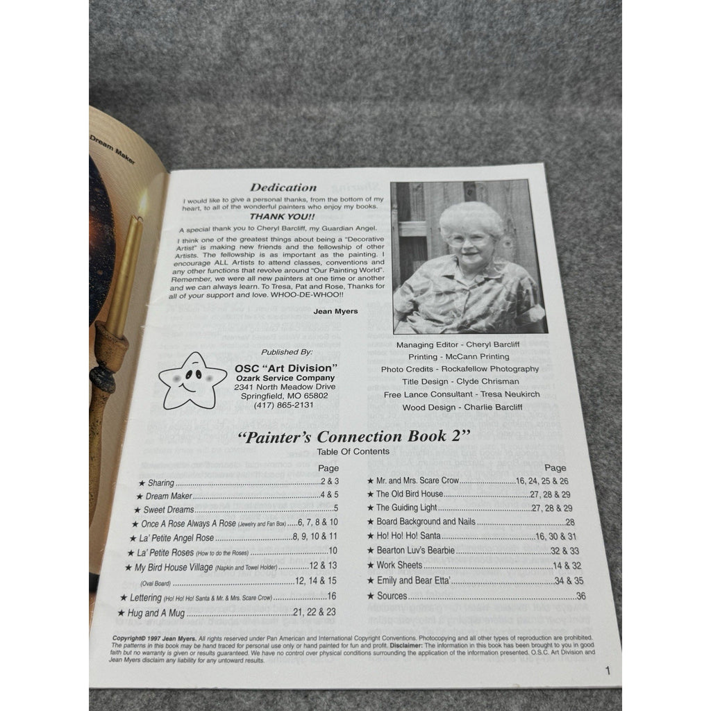 Painter’s Connection Book 2 Jean Myers 1997 Tole Painting Teddy Bear Patterns