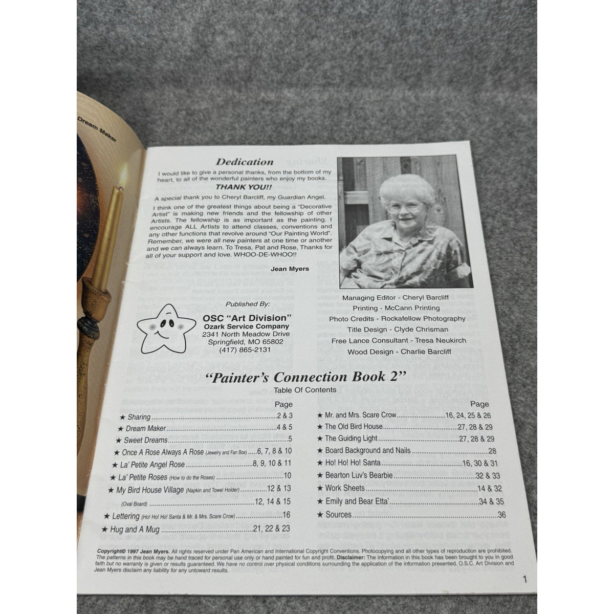 Painter’s Connection Book 2 Jean Myers 1997 Tole Painting Teddy Bear Patterns