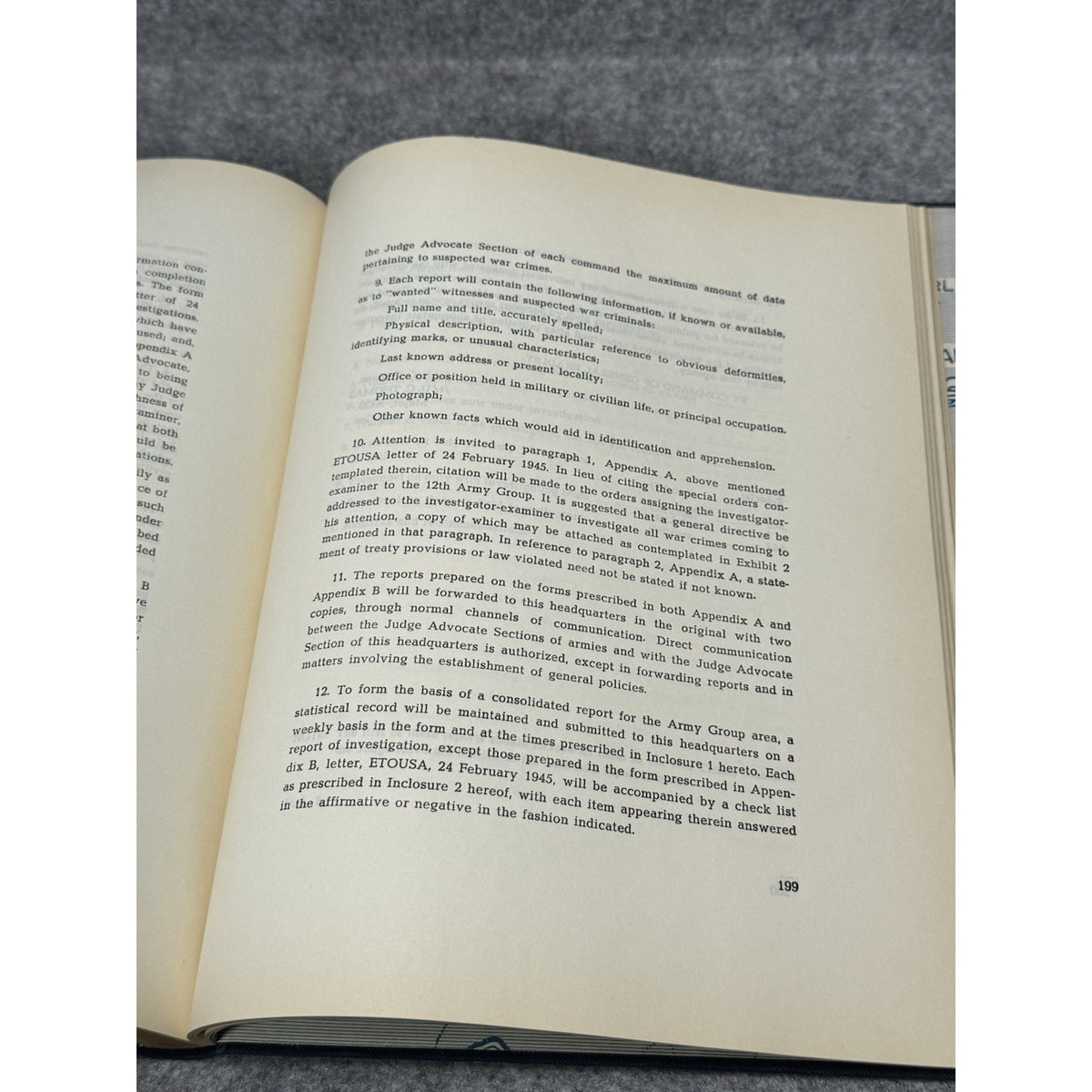 WWII 12th Army Group Final After Action Report Vol X War Crimes Restricted
