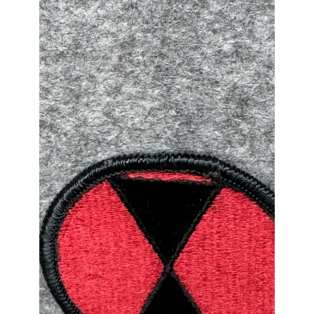 US Army 7th Infantry Division Hourglass Patch Red Black Embroidered 2.5”