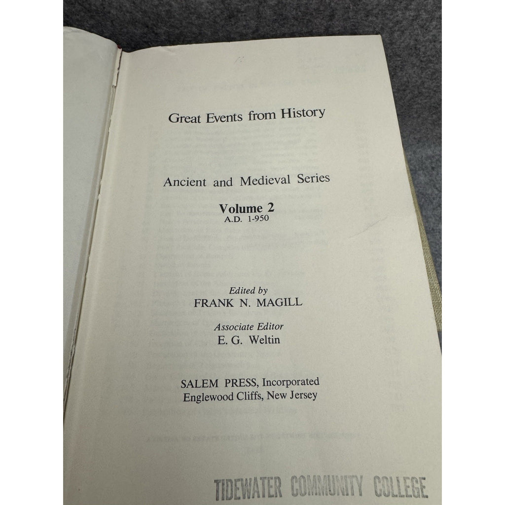 Great Events From History Ancient & Medieval Series Vols 1-3 1st Ed HC