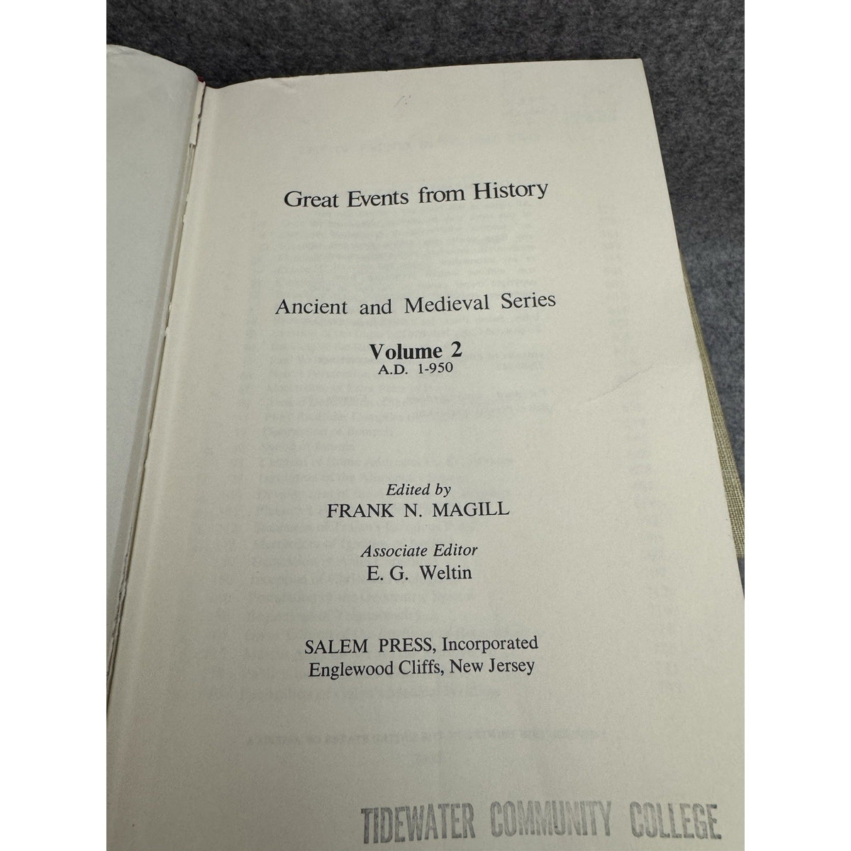 Great Events From History Ancient & Medieval Series Vols 1-3 1st Ed HC