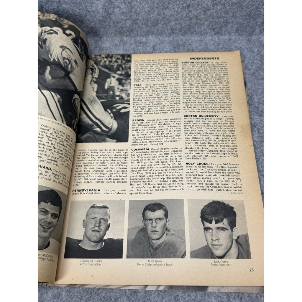 1966 Kick-Off Football Yearbook Floyd Little Syracuse NFL AFL College Magazine