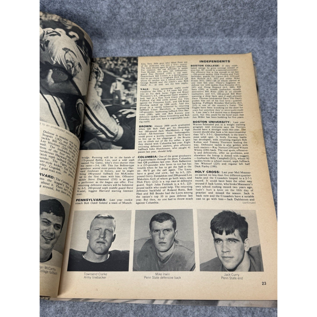 1966 Kick-Off Football Yearbook Floyd Little Syracuse NFL AFL College Magazine