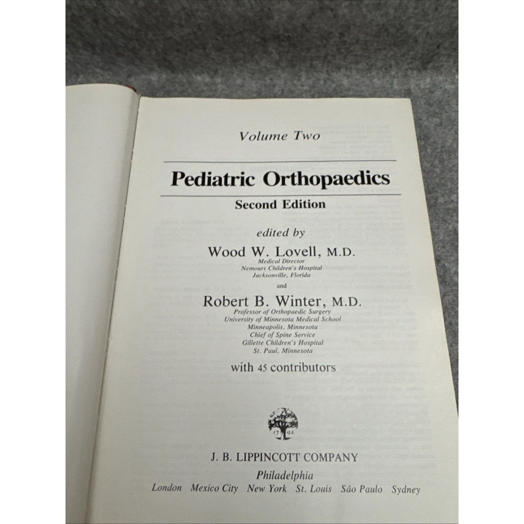 Pediatric Orthopaedics Vol. 2 by Lovell, Wood W.; Winter, Robert B.