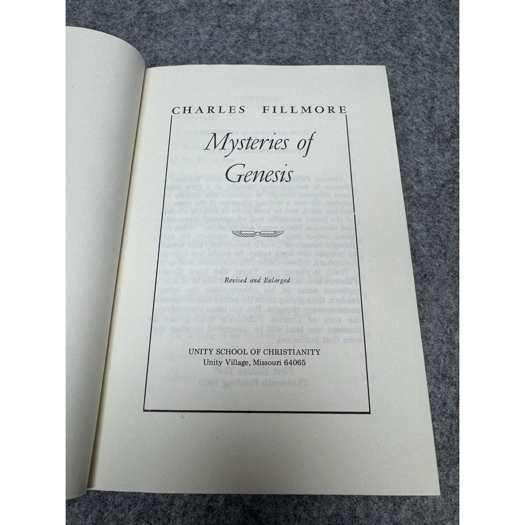 1980 Mysteries of Genesis Charles Fillmore Metaphysical Bible Study Hardcover