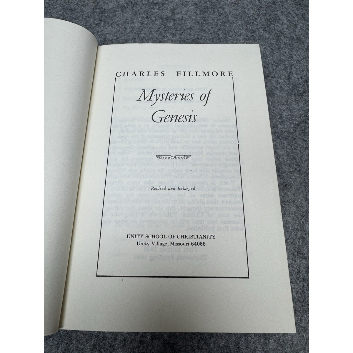 1980 Mysteries of Genesis Charles Fillmore Metaphysical Bible Study Hardcover