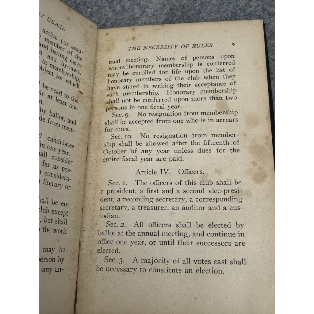 Parliamentary Usage for Women’s Clubs Emma A. Fox 1902 HC