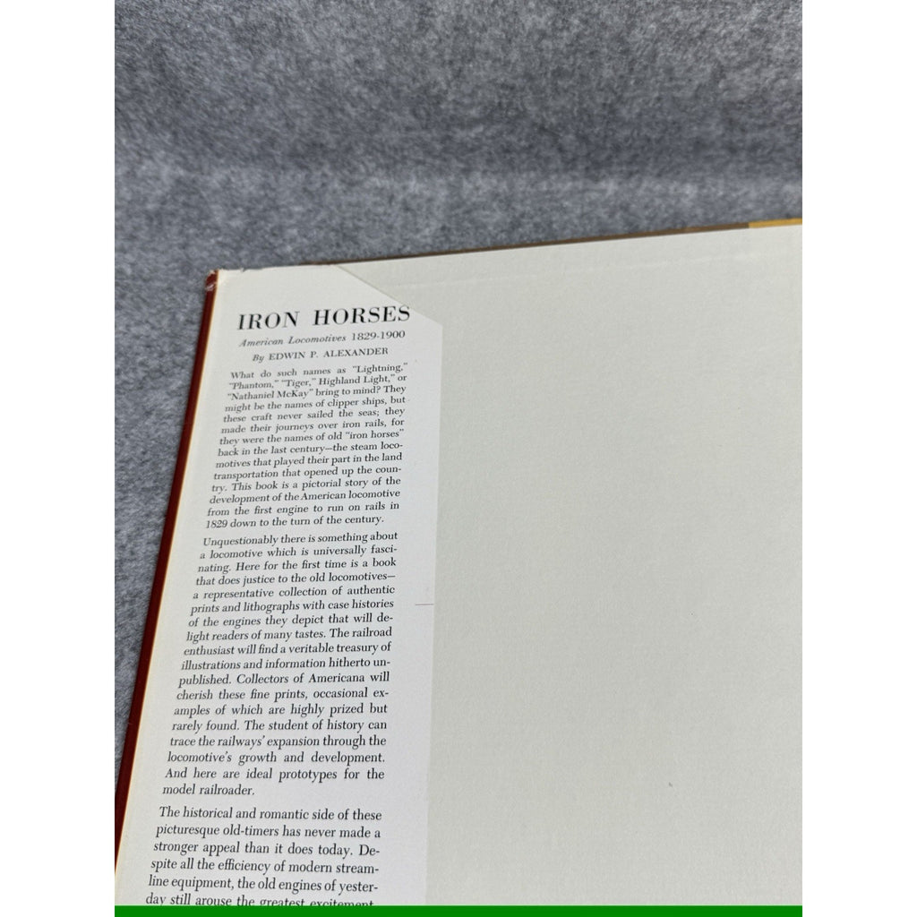 Iron Horses American Locomotives 1829-1900 E P Alexander Bonanza Hardcover DJ