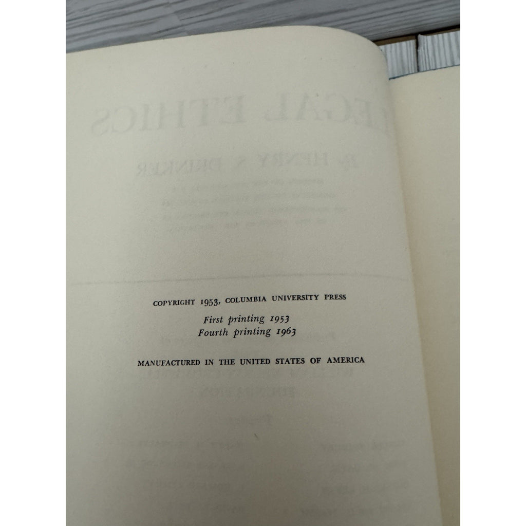 Legal Ethics Henry S Drinker 1953 Columbia HC 4th Printing