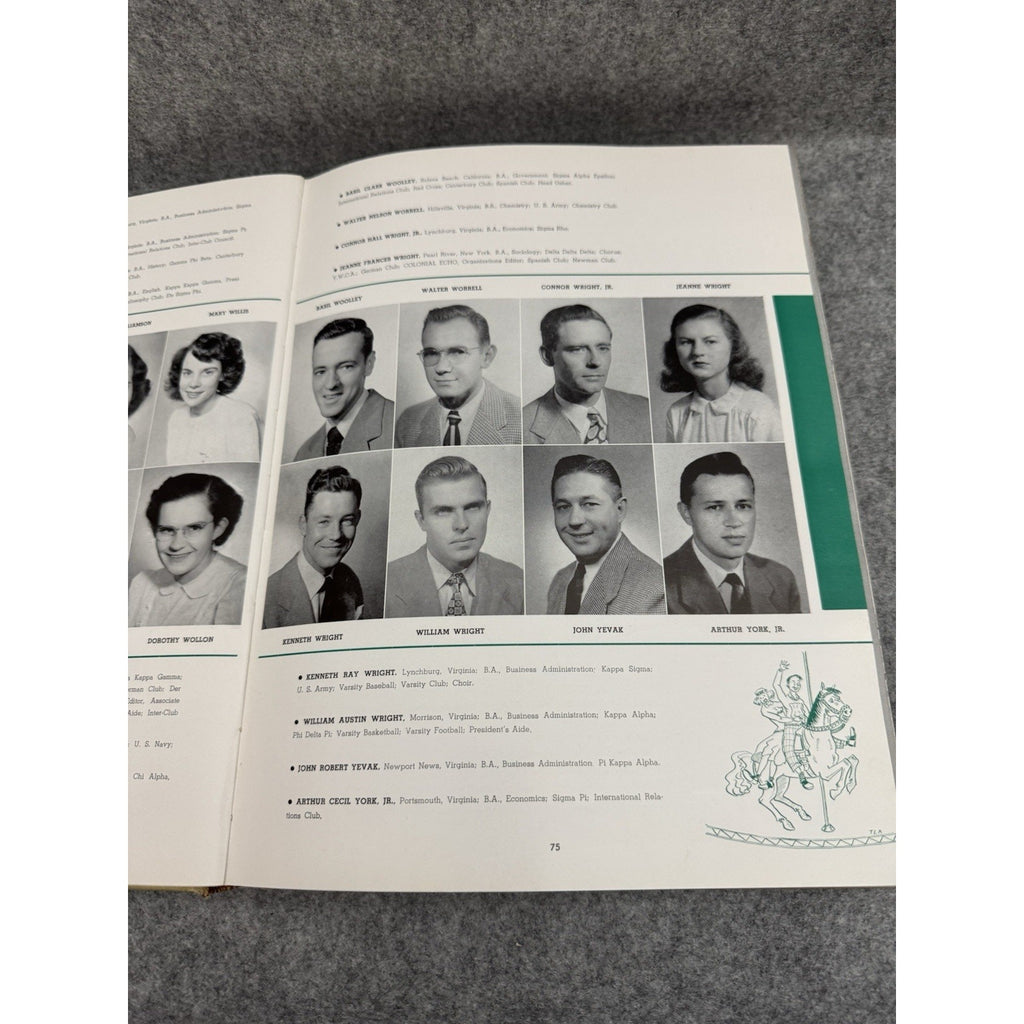 1949 Colonial Echo William & Mary Yearbook Williamsburg Virginia HC