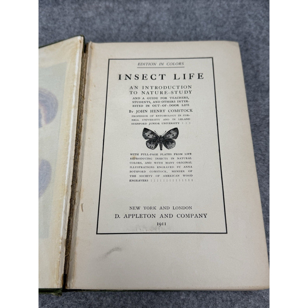 1911 Insect Life Comstock Color Plates Illustrated Entomology Hardcover