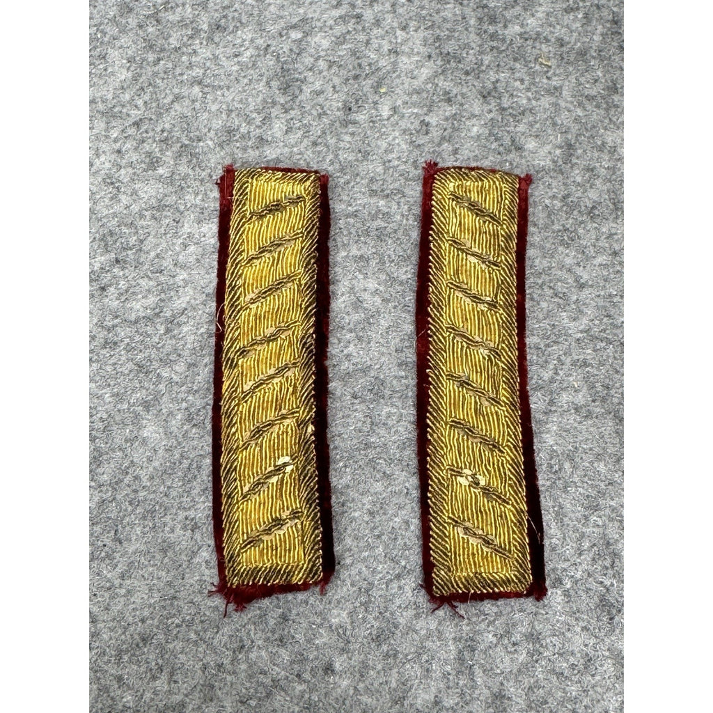 French Medical Officer Bullion Epaulette Holders Pair Red Velvet Shoulder Straps