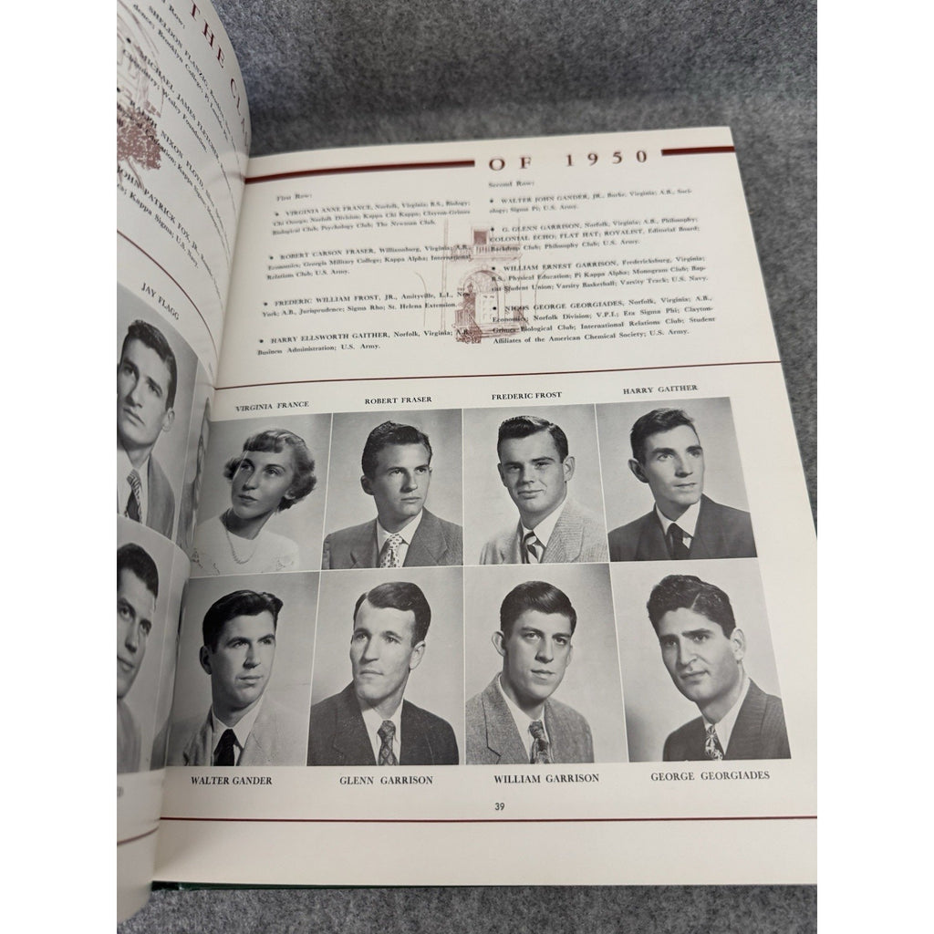 1950 Colonial Echo William & Mary College Yearbook Williamsburg VA HC