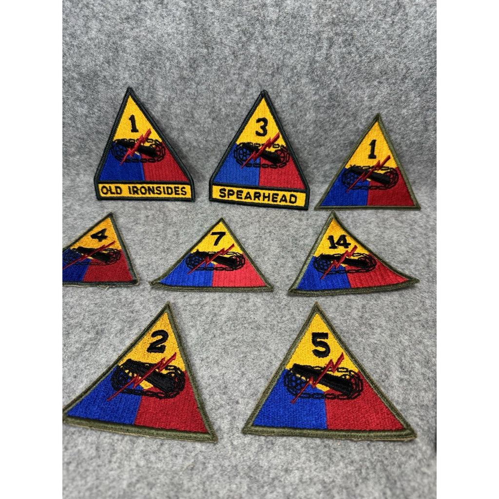 Vintage US Army Armored Division Patch Lot of 10 Old Ironsides Spearhead