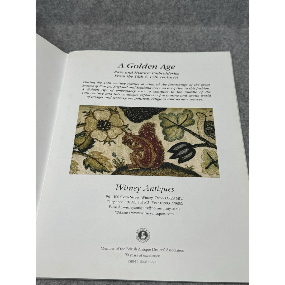 A Golden Age 2008 Witney Antiques Historic Embroidery Stumpwork Catalog