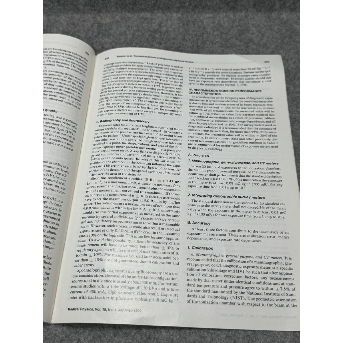 AAPM Report 35 Diagnostic X-Ray Exposure Meters Medical Physics 1992